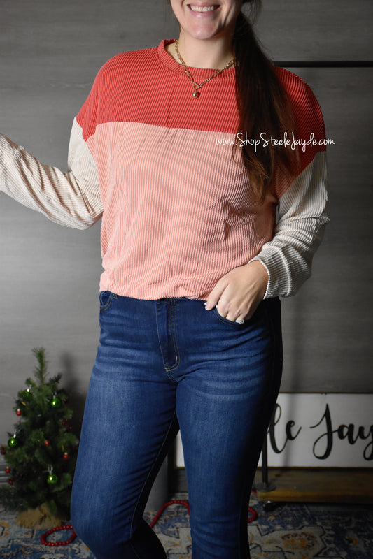Ribbed Colorblock Top