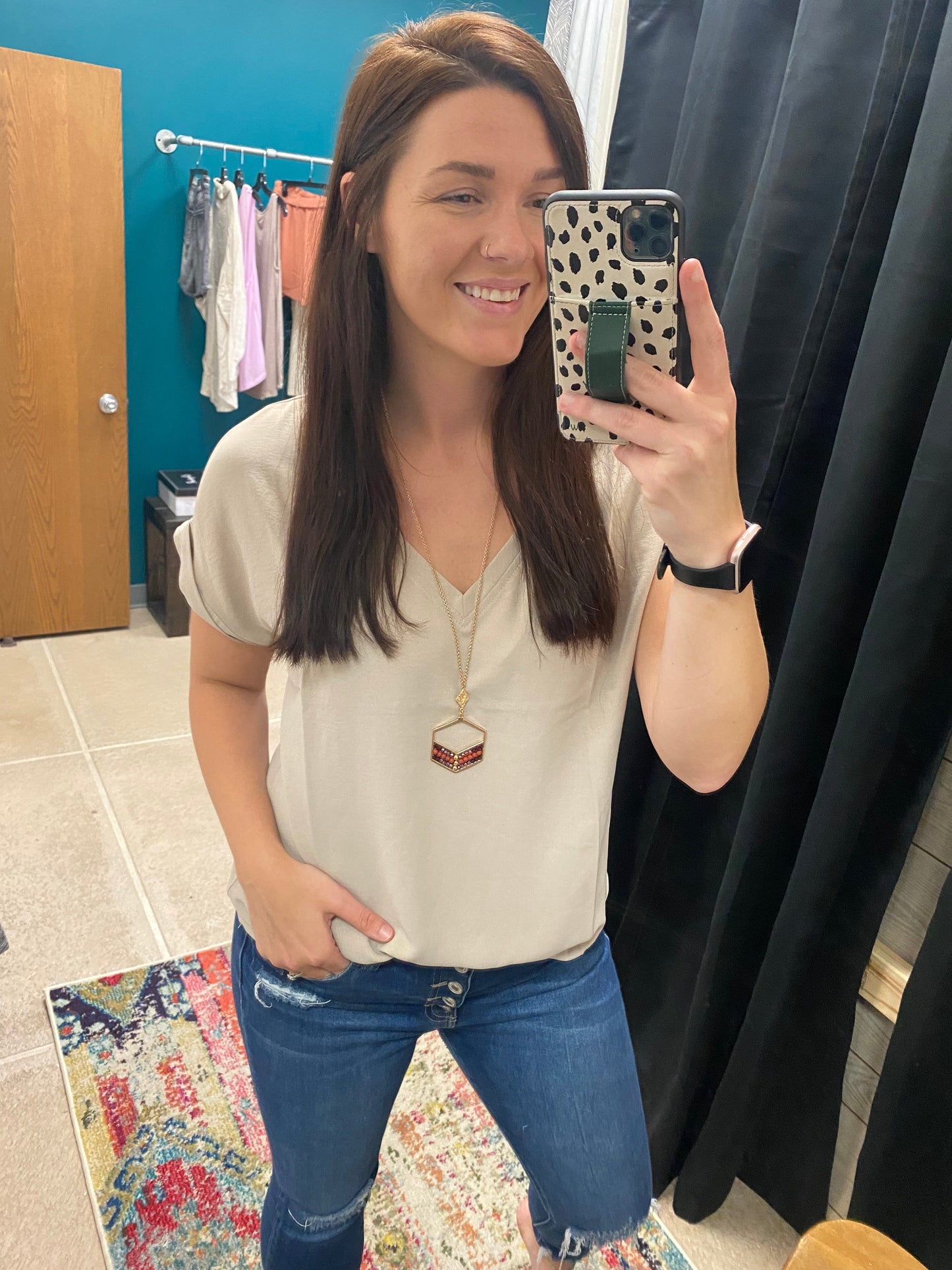 It's That Easy V-Neck Top {Taupe} CLEARANCE