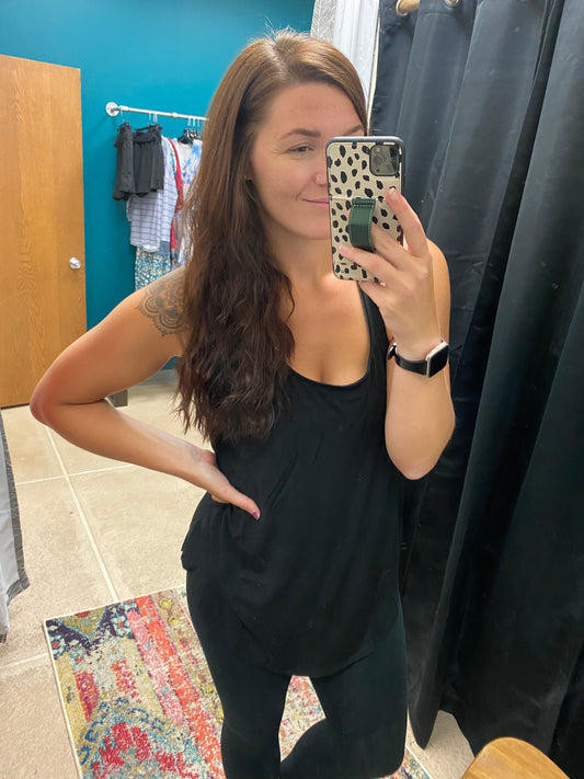 Brinn Wide Strap Tank {Black}