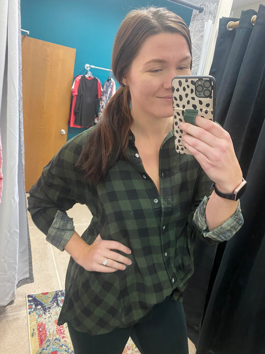 Fly Away Flowy Plaid Top