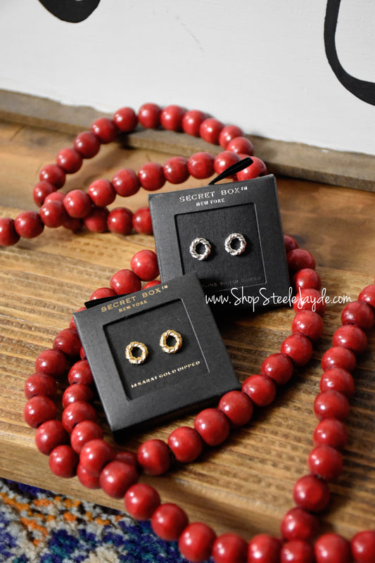 Twisted Circle Stud Earrings {Multiple Colors}