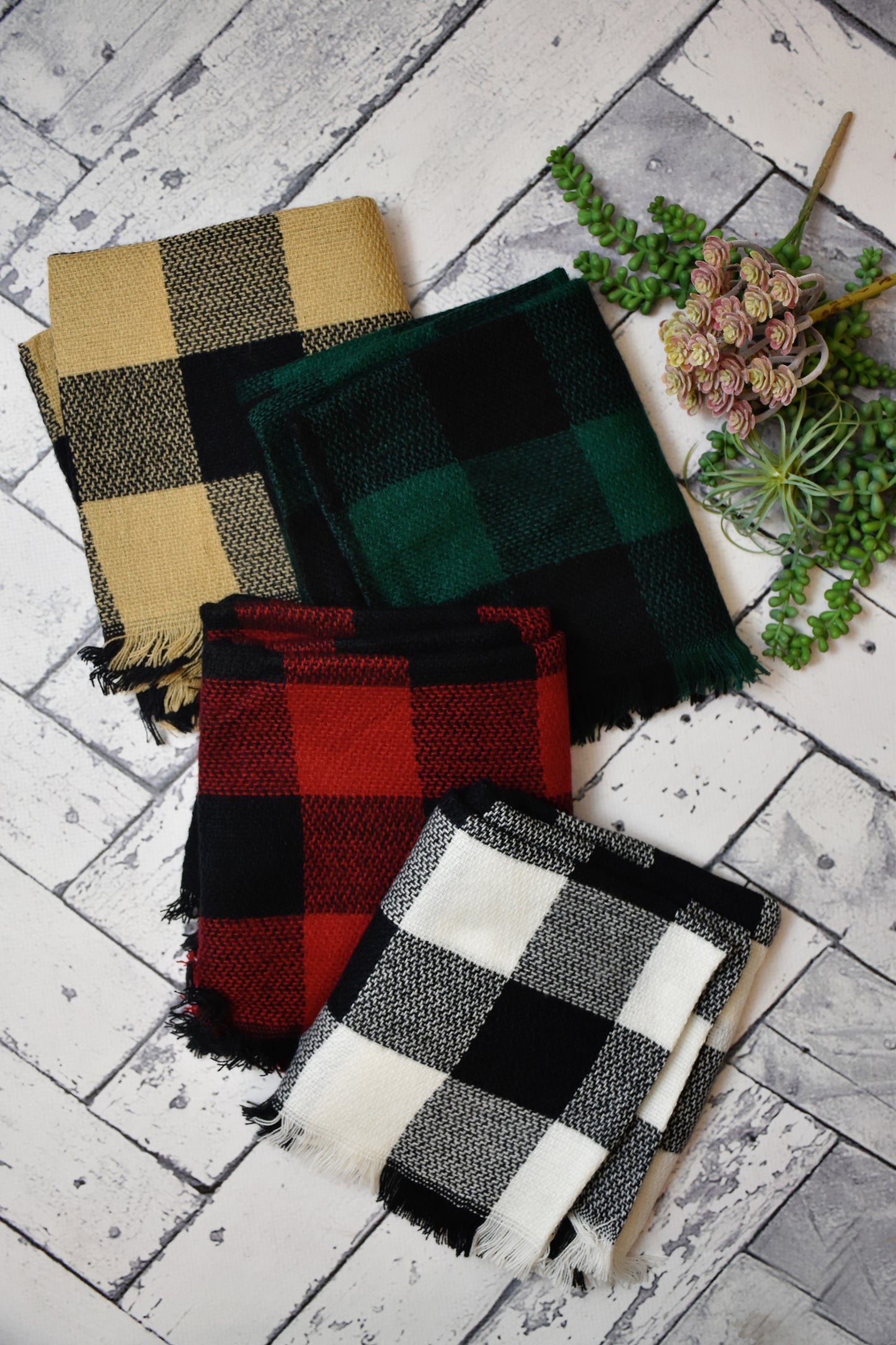 Plaid Fringe Infinity Scarf {Multiple Colors} CLEARANCE