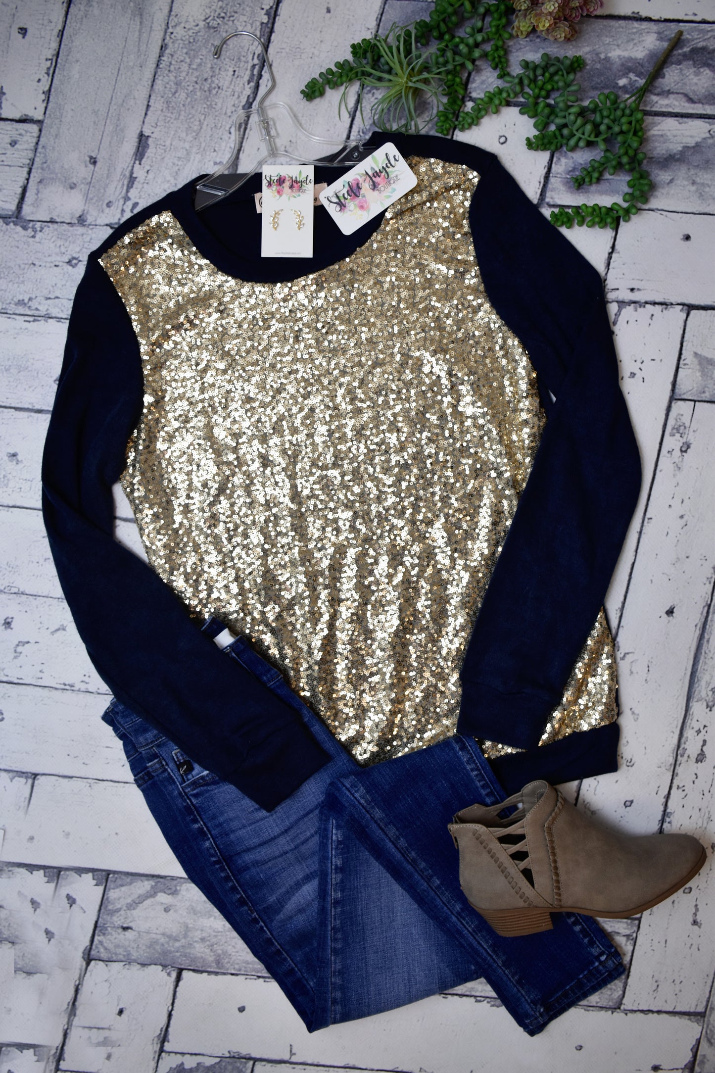 Sequin Front Sweater CLEARANCE