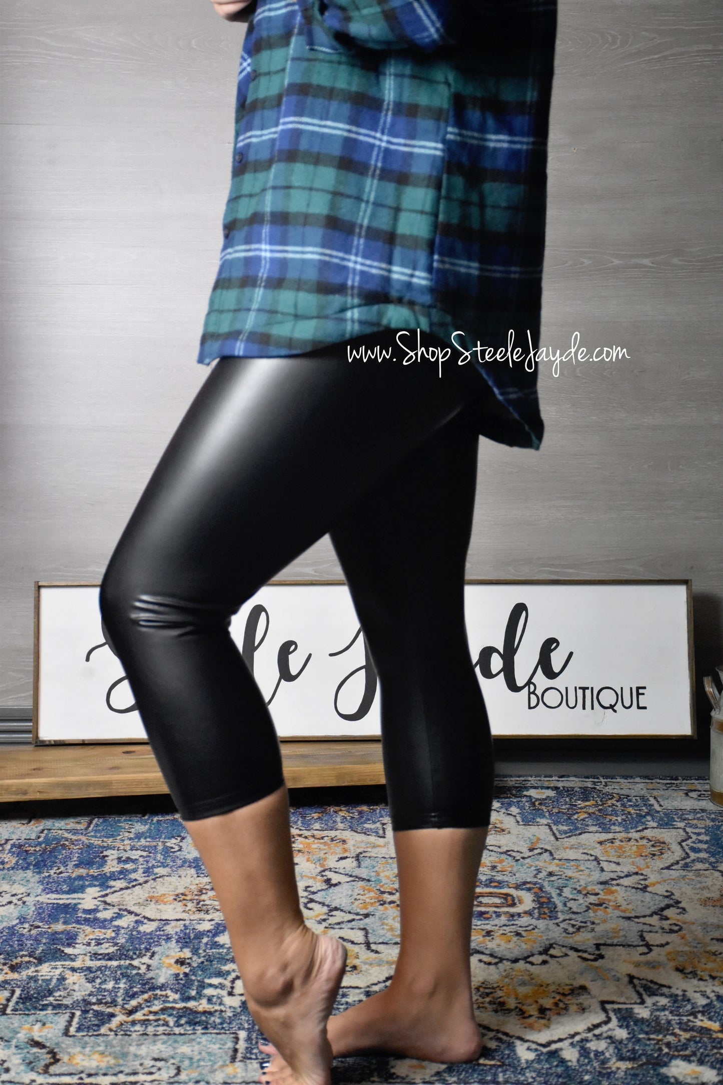 High-Waist Faux Leather Leggings