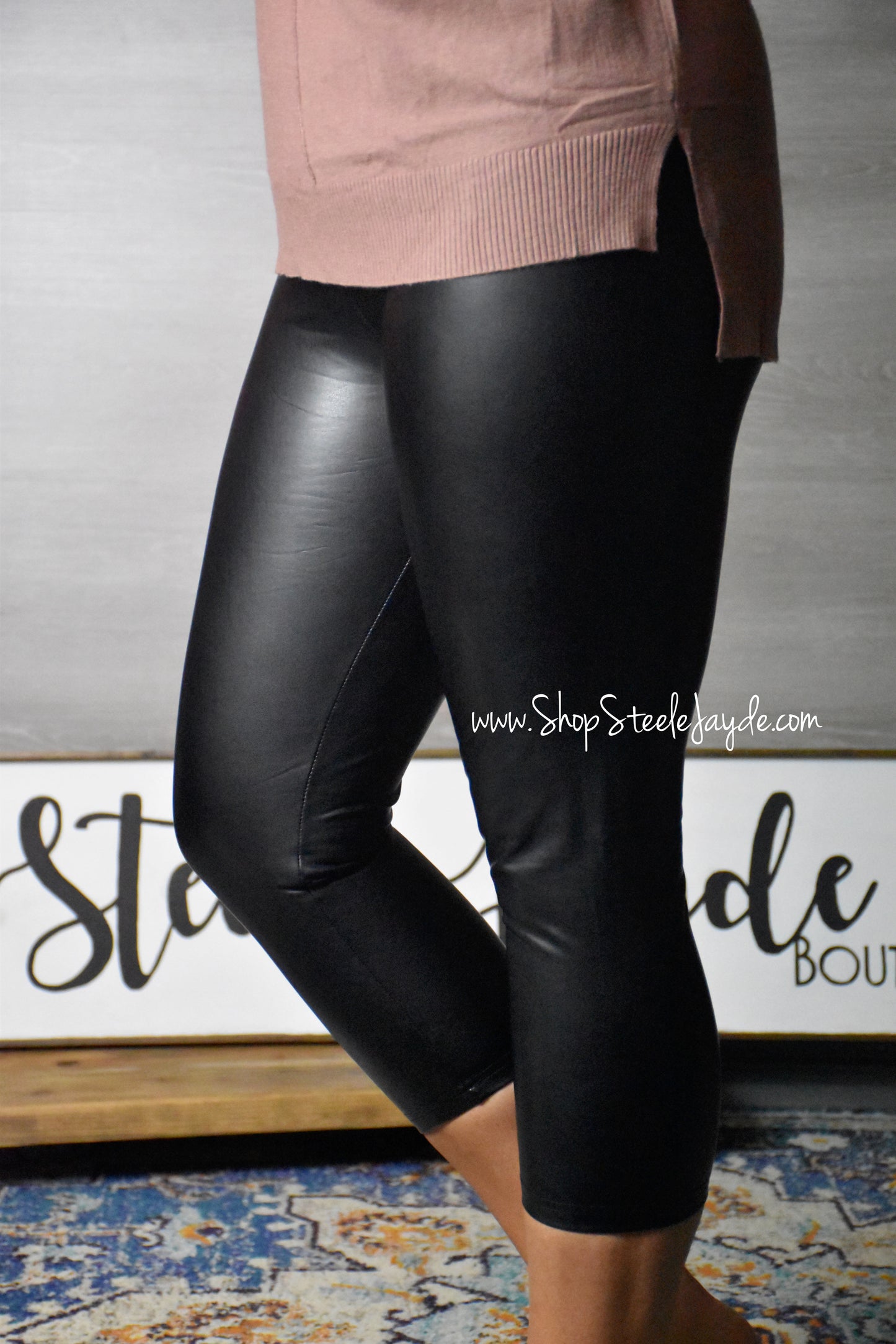 High-Waist Faux Leather Leggings