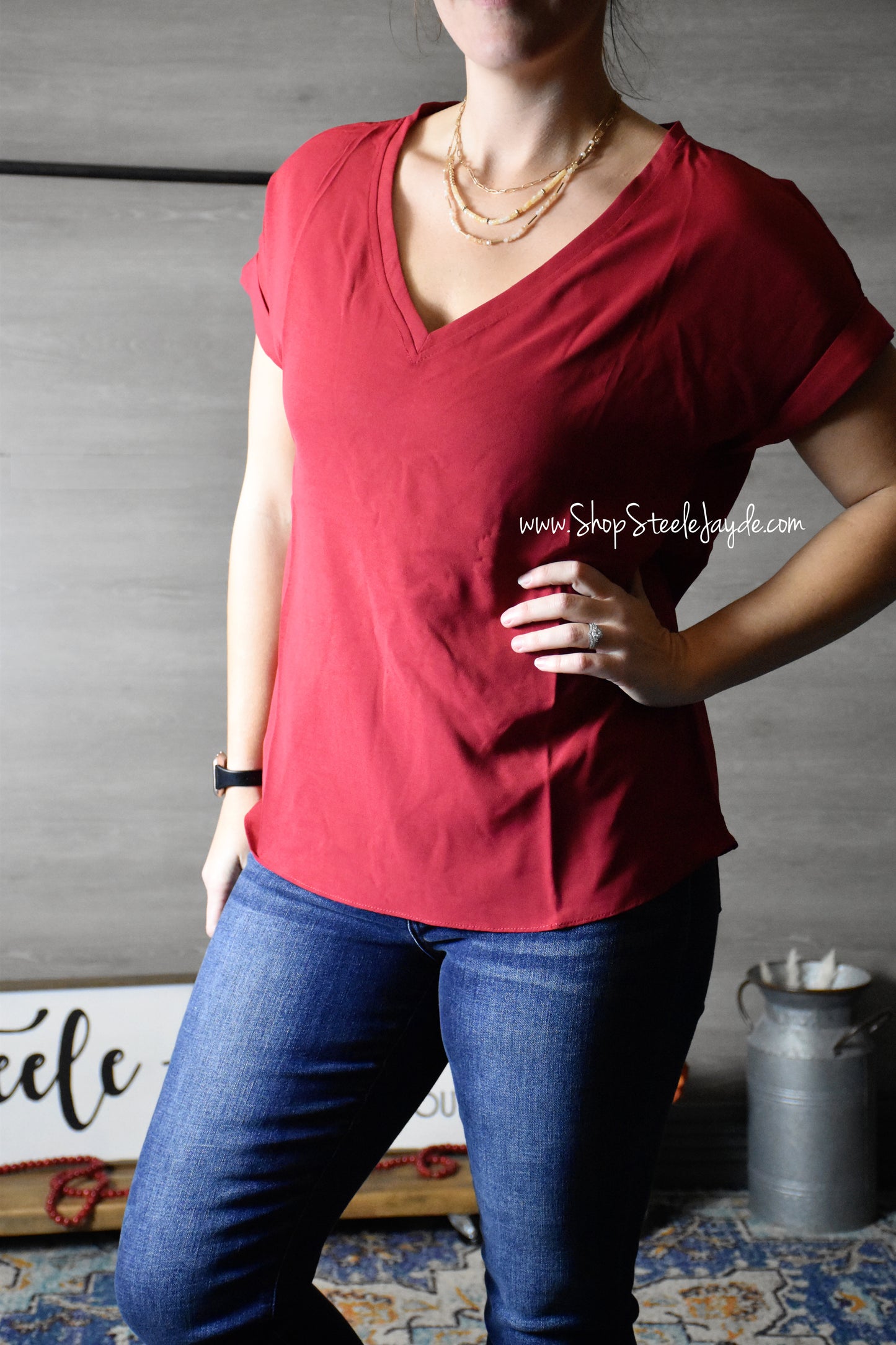 It's That Easy V-Neck Top {Raspberry} CLEARANCE