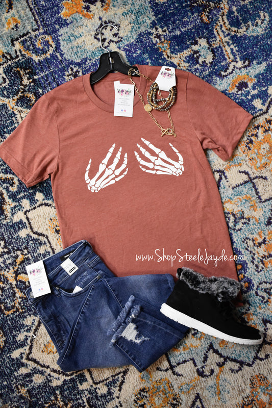 Skeleton Hands Graphic Tee CLEARANCE
