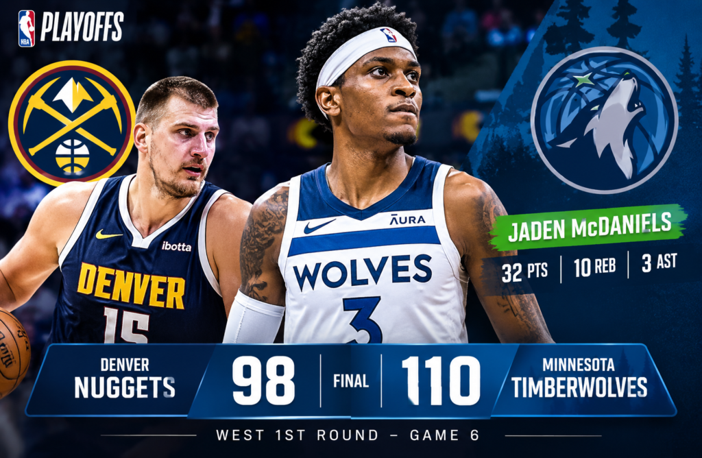 denver nuggets vs timberwolves match player stats
